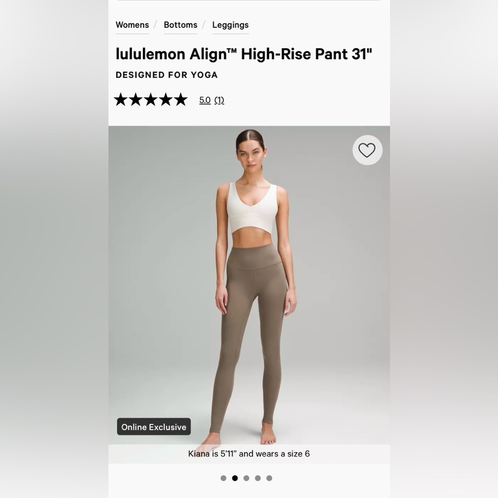 Lululemon Align high rise leggings in Nomad